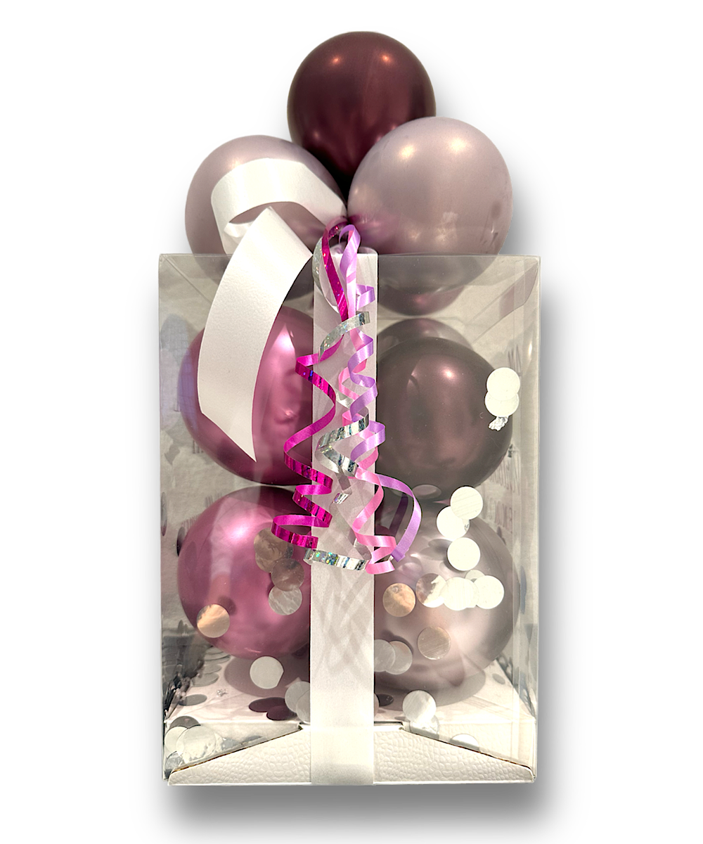 Ballonbox Burgundy and Pink inkl. Personalisierung