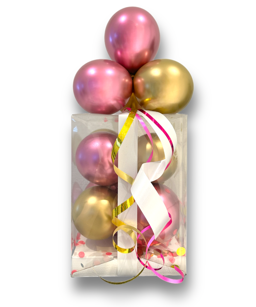 Ballonbox Pink and Gold inkl. Personalisierung
