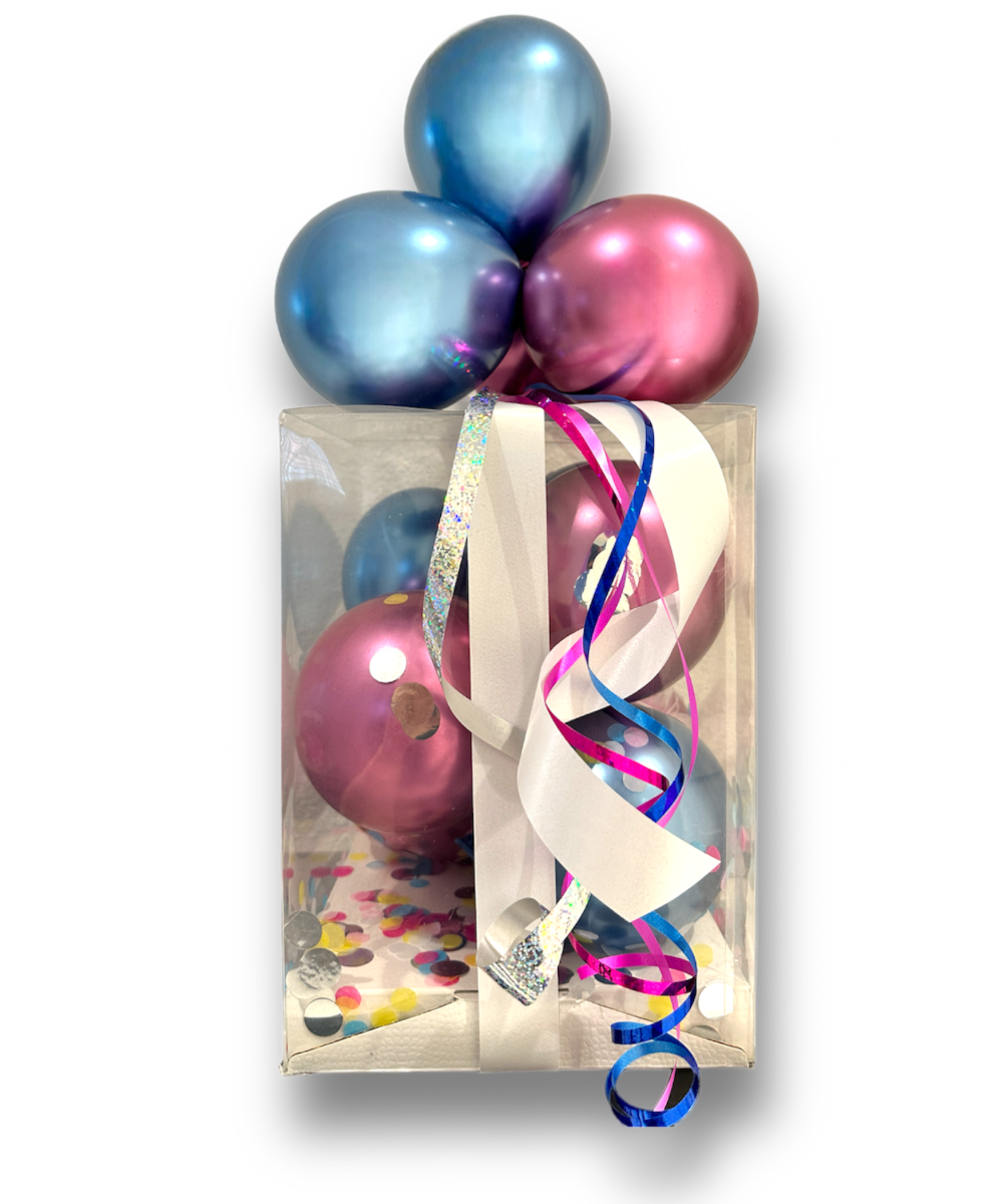 Ballonbox Pink and Blue inkl. Personalisierung